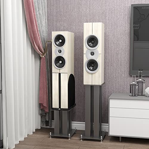 Coppia di supporti per altoparlanti da pavimento in acciaio, resistenti supporti per monitor da studio per audio surround home theater, altezza regolabile per un'esperienza audio ottimale
