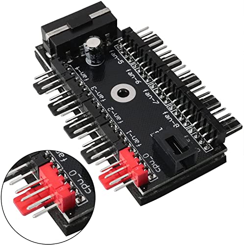 Image of Pi+ (PiPlus) 1PC PC 10 Port 4 Pin Chassis Fan Hub CPU Cooling HUB Fan Hub Controller, 10-Way 4-pin IDE Fan Speed Controller