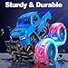 LODBY Monster Trucks Toys for Toddlers, Light-Up Trucks & Cars Toys for 2 3 4 5 6 Year Old Boy Christmas Birthday Gifts, Kids Push and Go Cars with Flashing Wheels (2 Pack)