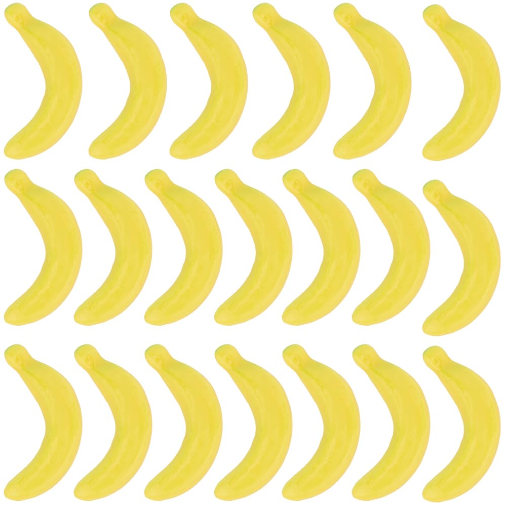 CRASPIRE 20Pcs Banana Party Decorations Artificial Bananas Mini Small Imitation Realistic Lifelike Simulation Foam Yellow Fruit Decoration for Christmas Wedding Pretending Props Home Accessories
