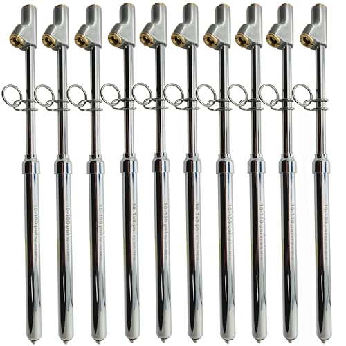 Image of 150 Psi Professional Semi Truck Tire Pressure Gauge and Dually Truck Air Gauges. for RV Tire Pressure, Cars, and Drivers with Bad Knees. Dual Head Chuck and Heavy Duty Design. 10 Gauges.