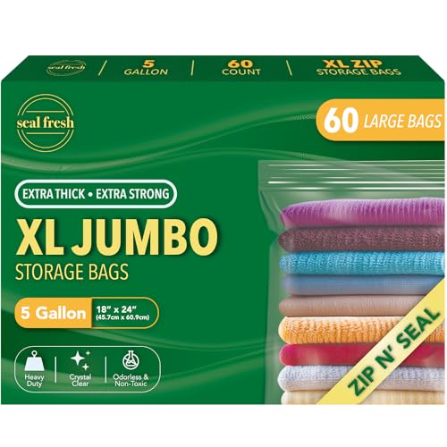 Seal Fresh 5 Gallon Large Plastic Storage Bags – 18