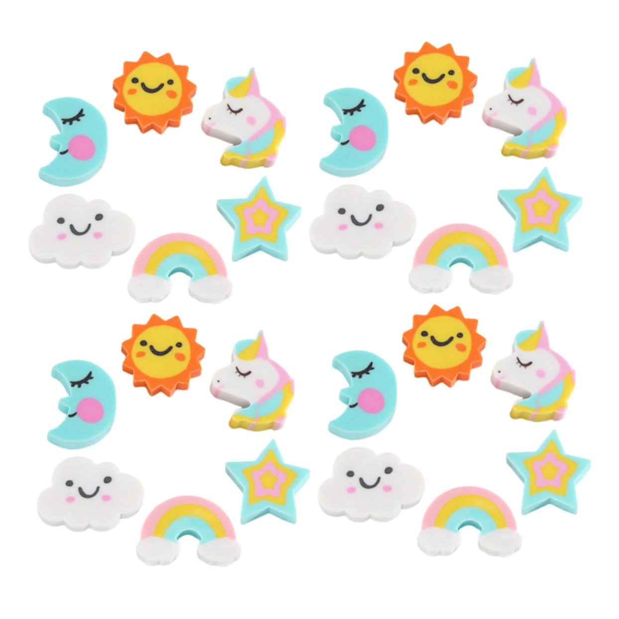 180 Stück Teiliges Mini Radiergummi für Schüler Bunte Wolken Einhorn Mond Stern Radierer für Schule Partygeschenke Klassenzimmerbelohnungen Kompakt und Präzise