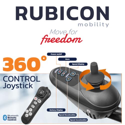 Image of Rubicon DX14 - Longest Range 30 Miles, Airline Approved Electric Wheelchair, Dual 12AH Lithium Batteries, 2x300W Motors, Leather Cushion, Foldable, Lightweight & Powerful (Model19)