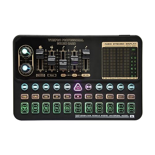dj controller Mezclador de Audio externo V8s, tarjeta de sonido en vivo, cambiador de voz de...