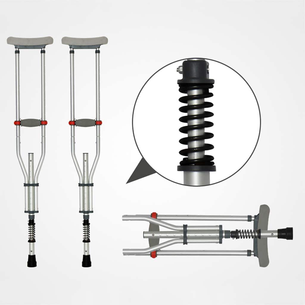 Muletas para adultos Muletas para axilas para muletas ajustables un par, muletas para axilas, muletas para axilas livianas plegables antideslizantes, paseo de viaje, muletas de aluminio W