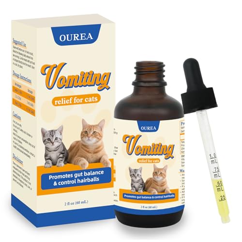 Cat Vomit Remedy, Vomiting Relief for Cats, Cat Digestive Support Drop, Probiotics for Cats Helps Reduce Hairballs, Relieve Stomach Sensitivity and Support Gut Health (2 fl oz)