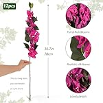 RECUTMS Bougainvillea Artificial Silk Branches Fake Stems Faux Flower Vines Floral Arrangements for Home Decor Wedding Table Centerpieces (Fuchsia) - Image 4