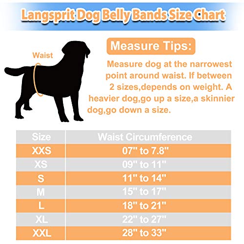 Image of Langsprit Male Belly Bands for Dogs (Pack of 3) - High Absorbing Dog Wraps Male Washable - Reusable Dog Diapers (Black,Gray,Coffee, Medium)