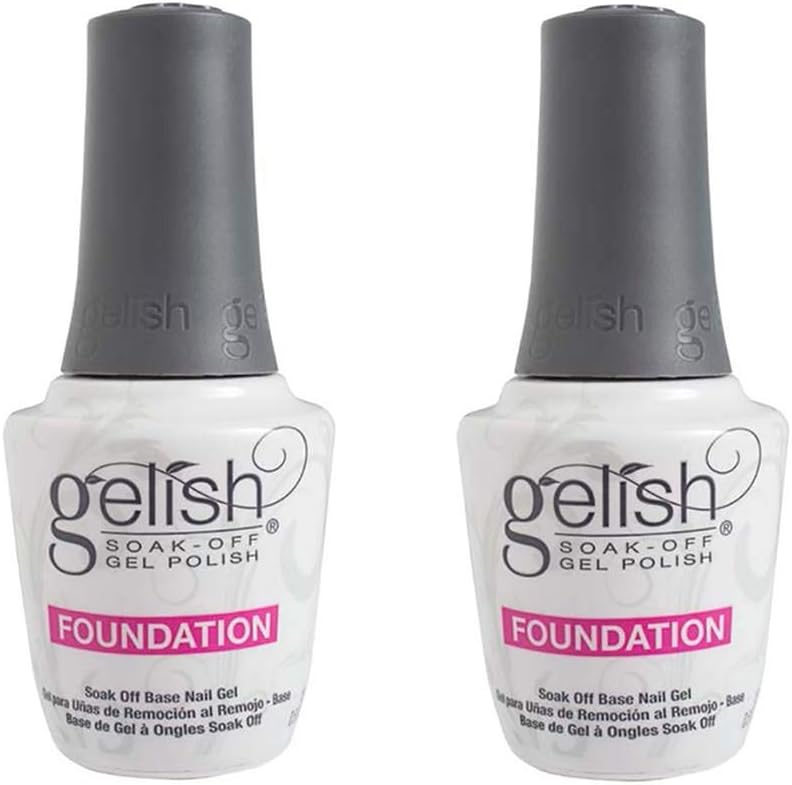 Base de esmalte de uñas Gelish Harmony 0.5 Fluid Ounce Soak-Off Foundation (2 unidades)