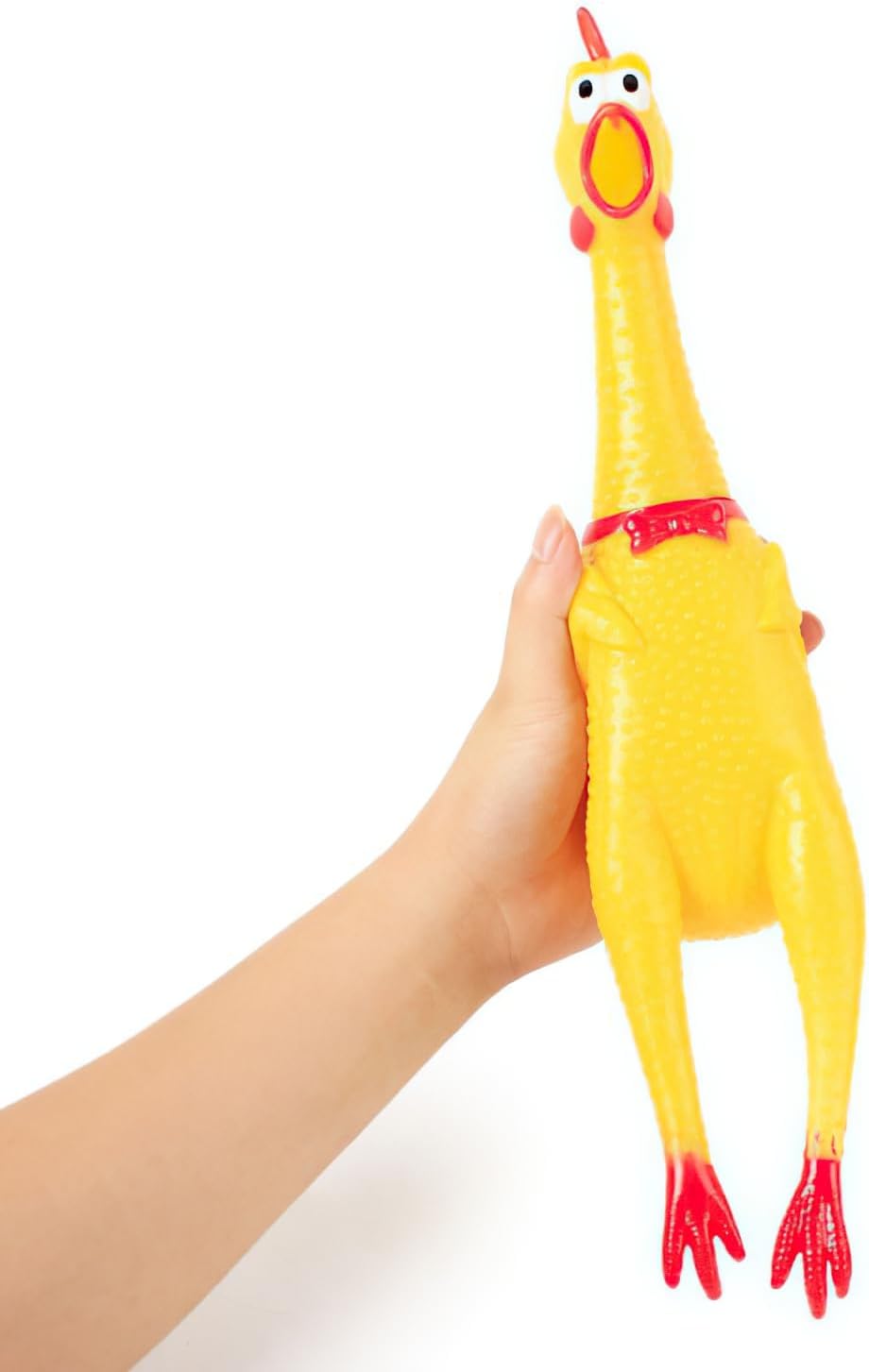 HHXC 15 Inch Large Rubber Chicken,Screaming Chicken Dog Toys,Yellow Rubber Squawking Chicken,Squeaky Chicken Toys,Prank Noise Maker Parties, Pranks, Practical Jokes