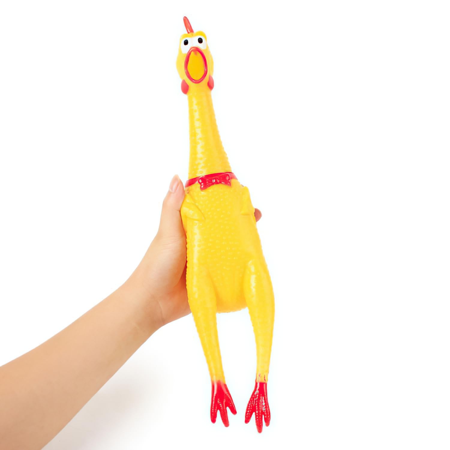 HHXC 15 Inch Large Rubber Chicken,Screaming Chicken Dog Toys,Yellow Rubber Squawking Chicken,Squeaky Chicken Toys,Prank Noise Maker Parties, Pranks, Practical Jokes