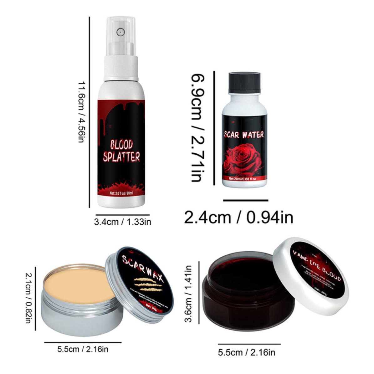 16 Piezas Kit de Maquillaje de Efectos Obsequios para Heridas