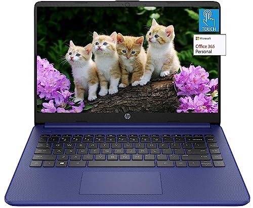 Image of HP 14 inch Touchscreen Laptop, Intel Quad-Core N4120, 4GB RAM, 64GB eMMC, Webcam, Super Fast Wifi, HDMI, Sapphire Blue (Renewed)