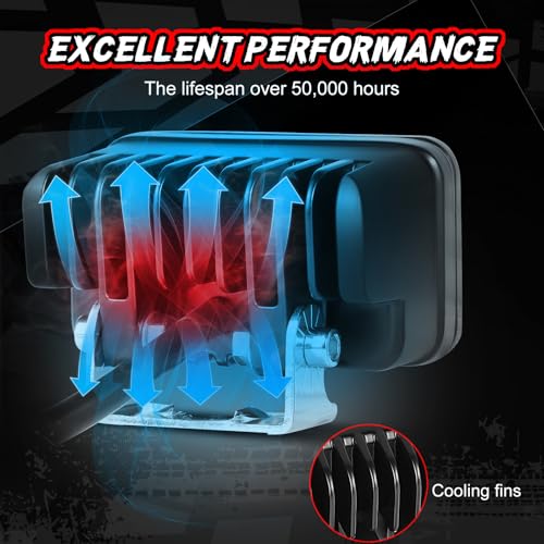 Image of LED Pod Light Yellow Off Road Driving Work Light Bar Cube | 4PCS CREE 3 Inch Light Pods 40W Combo Waterproof Bumper Fog Lights for Truck Pickup ATV UTV SUV 4x4 Motorcycle Boat