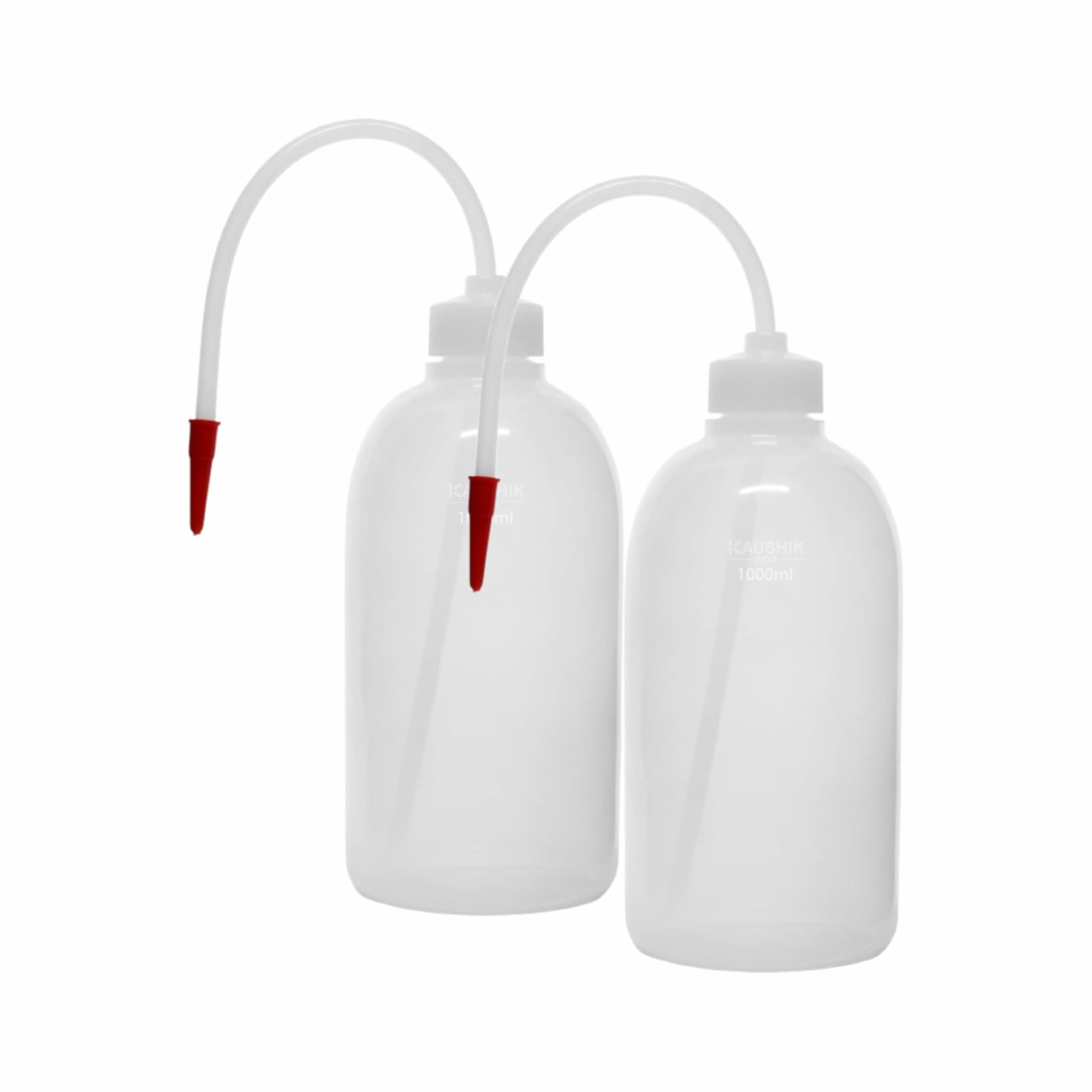 Wash Bottle |1000ml| Unbrekable Reusable With Polyproplylene Flexible Delivery Tube| WITH Delivery Tube Cap| IdealScientific for Laboratories & Multi Squeeze Jobs| Pack of 2