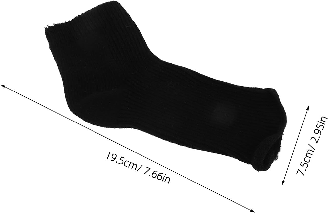 3 Pairs UV Protection Pedicure Socks for Gel Nail Dryer - Flat Mouth Foot Cover - Anti-Tanning Sock for Salon and Home Use, Black
