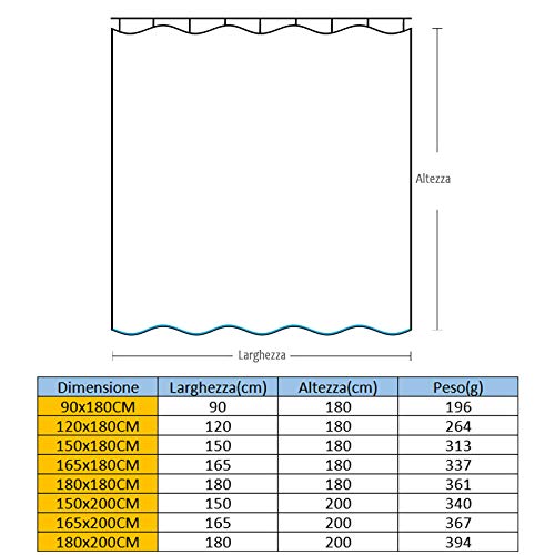 Rideau de douche polyester gris 120x180cm pour moderniser un studio de style urbain