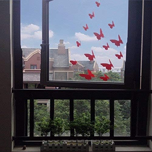 Ambiance-Live 12 3D Butterflies Sticker Set, Red - Image 5