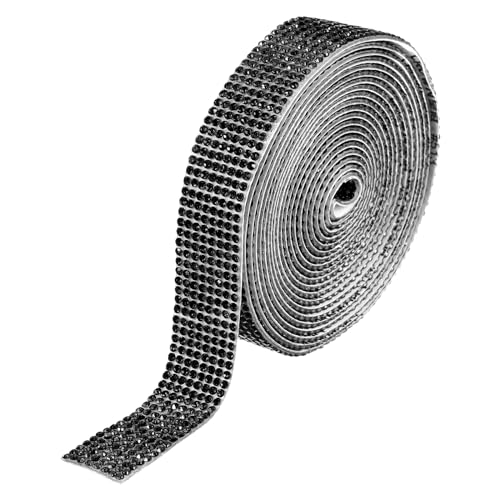 Bandes de strass autocollantes cristal noir pour travaux manuels et DIY