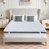 Dyonery Matratzentopper 180 x 200 cm 6 cm Dicke, H2/H3 Gel Matratze Topper，Beidseitig Verwendbare Matratzentopper mit Rutschfester Unterseite, Atmungsaktiv und Kühl