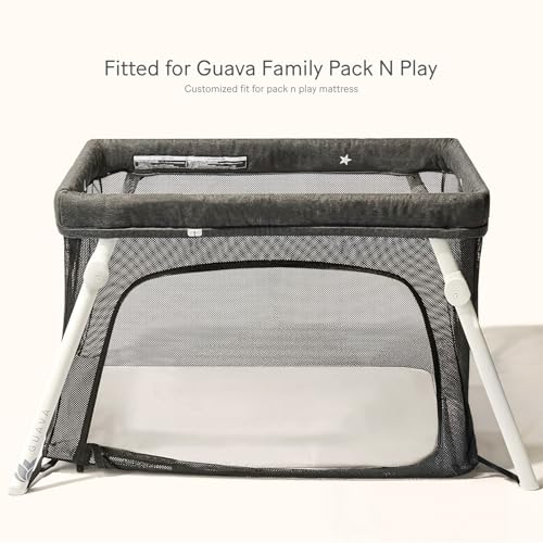 Image of lulumoon Pack and Play Sheets Muslin: Cotton Fitted Sheets for Guava Family Pack N Play - Soft Playard Sheets for Boys and Girls 2Pack