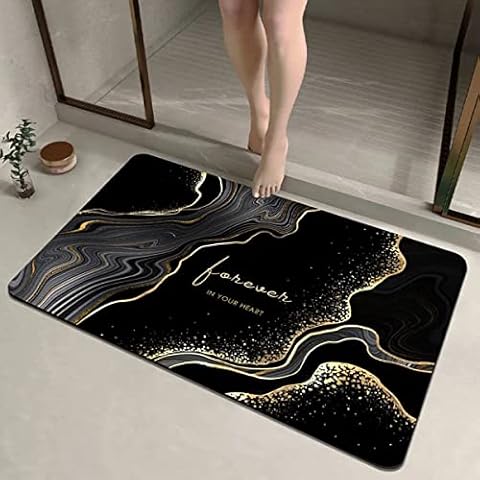 ETXDRFB Bath Mat,Diatomite Super Absorbent Floor Mat, Bath Mat Non Slip Anti Mould for Bathroom,Rubber Backed Fast Drying Bath Mat,B,40×60cm Cover