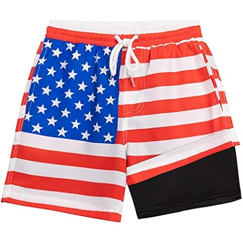 Boys Swim Trunks with Boxer Liner Cover