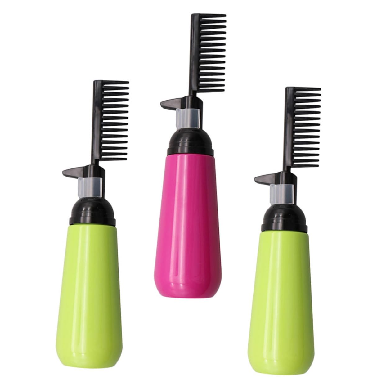 3pcs Hair Dye Applicator Bottles Comb Hair Coloring Tools for Salon and Home Use and Design Random Colors