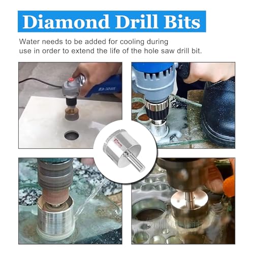 Image of Luomorgo 40mm /1 9 /16 Inch Diamond Hole Saw | Diamond Drill Bits, 1.1 Inch Cutting Depth, For Glass Ceramic Marble, For Porcelain Tile Granite, For Quartz Gemstone