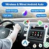 Double Din Car Stereo Radio Wireless CarPlay Wireless Android Auto, 7in Touchscreen Car Audio Receiver with Bluetooth,Rearview Camera,AM/FM, GPS Navigation,Mirror Link,Subwoofer,USB/AUX/SWC