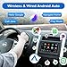 Double Din Car Stereo Radio Wireless CarPlay Wireless Android Auto, 7in Touchscreen Car Audio Receiver with Bluetooth,Rearview Camera,AM/FM, GPS Navigation,Mirror Link,Subwoofer,USB/AUX/SWC