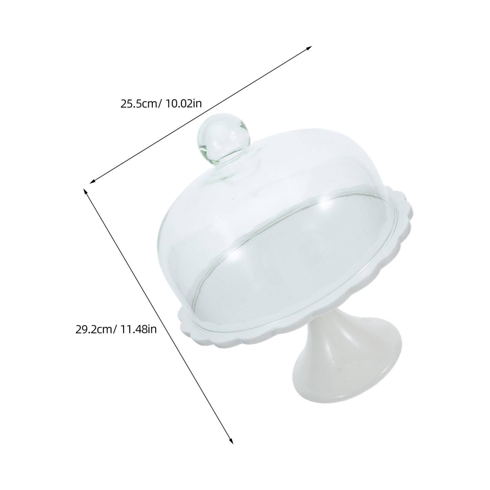 PLAFOPE Espositore per Torte in Ceramica Coperchio in Vetro, Robusto