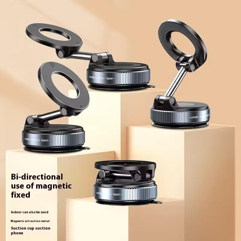 GopinathEcom 360° Vaccum Magnetic Phones Holder, Magnetic Car Phone Mount,Hands-Free Suction Cup Phones Holder for Car/Gym/Mirror/Shower,Mount Compatible All Mobile Phones Holder 1