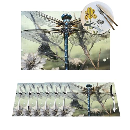 Sets de table antidérapants libellule PVC pour protéger votre table des taches - 2