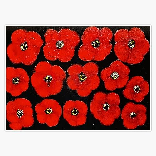 Remembrance Day Red Poppies Sticker Bumper Sticker Vinyl