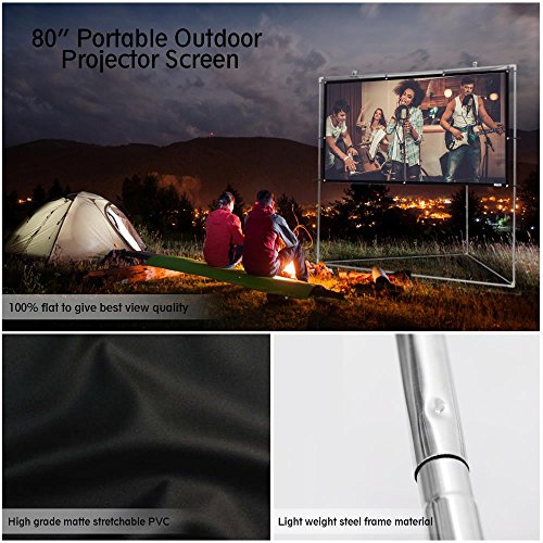 Pyle 84" Outdoor Portable Matt White Theater Tv Projector Screen W/ Triangle Stand - 84 Inch, 16:9, 1.15 Gain Full Hd Projection For Movie / Cinema / Video / Film Showing Outside Home - Prjtpots81 #TOP5