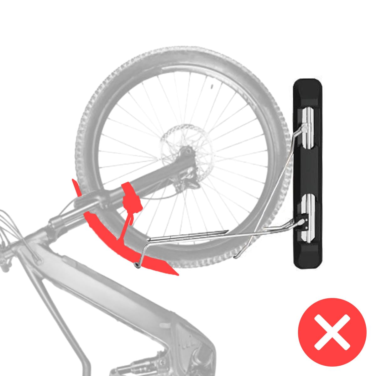 Fahrrad Wandhalterung schwenkbar kompatibel mit 54-70mm Reifenbreite ME84 schwarz DPL2