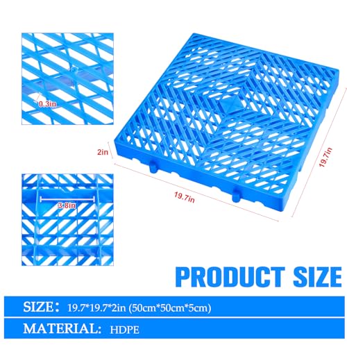 Menkxi 6 Pcs Plastic Pallet for Basement Storage Hdpe Waterproof Grid Ventilation Floor Pallet Lightweight Breathable Grid Pad for Garage Kitchen Supermarket Closet Platform(19.7 x 19.7 x 2 Inches) - Thumbnail 2