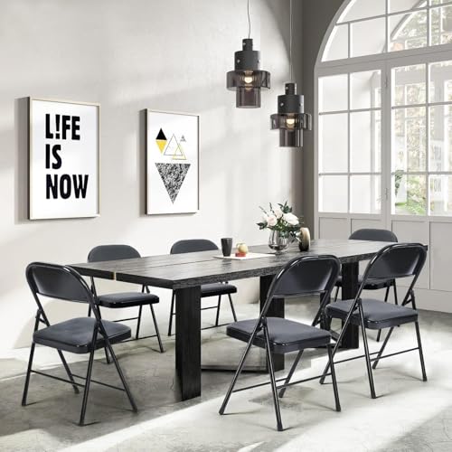 MOMENT Folding Chair with Padded Fabric Seats Multi Functional Portable Chair For Home Dining Office Outdoor Fishing