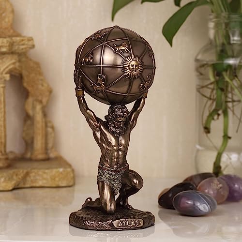 Estatua Atlas El Titán que Sostiene el Cielo 5.5" miniatura 6