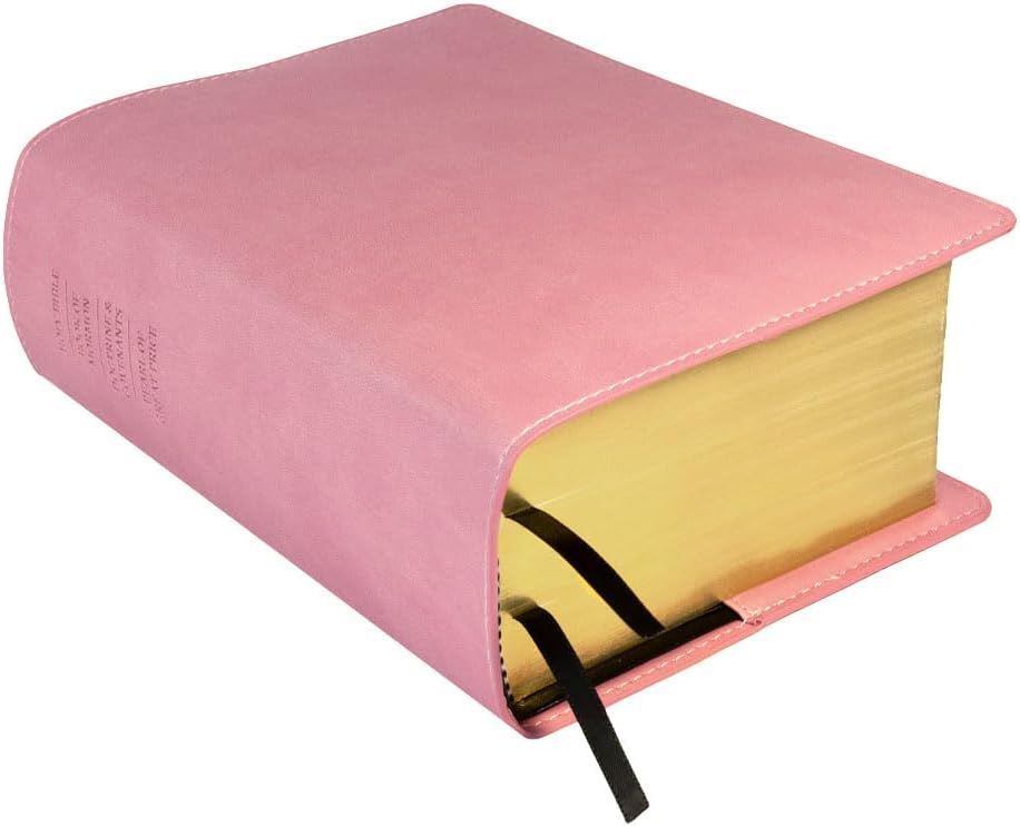Pink Scripture Slip Cover - Simulated Leather - LDS Quadruple Scripture Cover