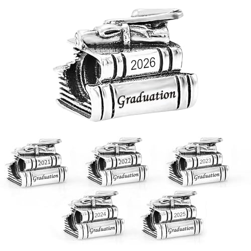 Image of Class 2026 Graduation Graduate Charm Compatible with Pandora Charms Bracelets for 2025 University Master Phd Graduation Bead Jewelry Gifts