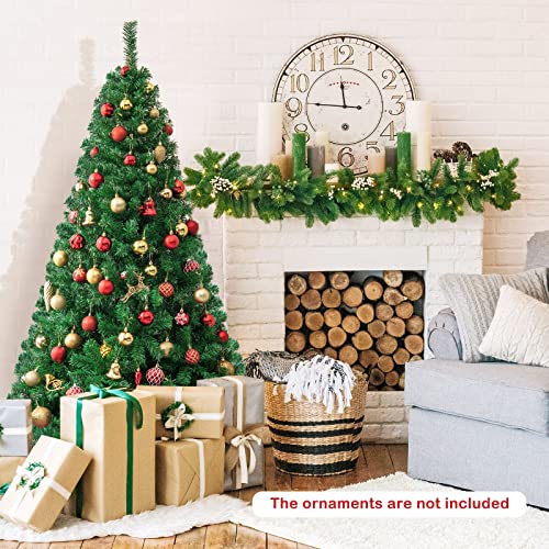 Goplus 6Ft Artificial Christmas Tree Xmas Pine Tree With Solid Metal Legs Perfect For Indoor And Outdoor Holiday Decoration thumb #1