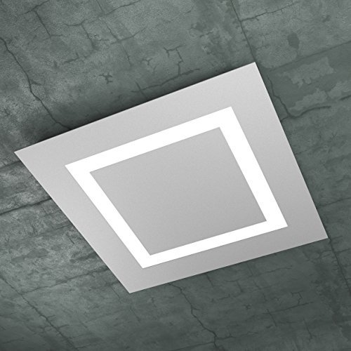 Plafonnier LED 62W L 58 cm au design moderne gris pour salon