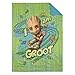 NoJo Marvel Guardians of The Galaxy I Am Groot Green and Blue 4 Piece Toddler Bed Set - Comforter, Fitted Bottom Sheet, Flat Top Sheet, and Reversible Pillowcase