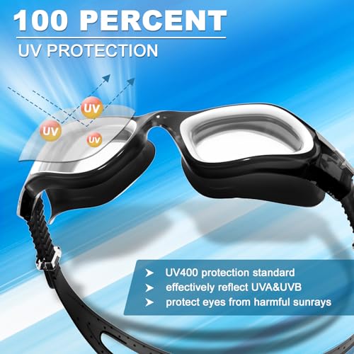 HotSrace Swimming Goggles Anti Fog Anti UV No Leakage,Swim Goggles Soft Silicone Clear Vision Easy to Adjust for Adult Men Women Teenager - Image 2