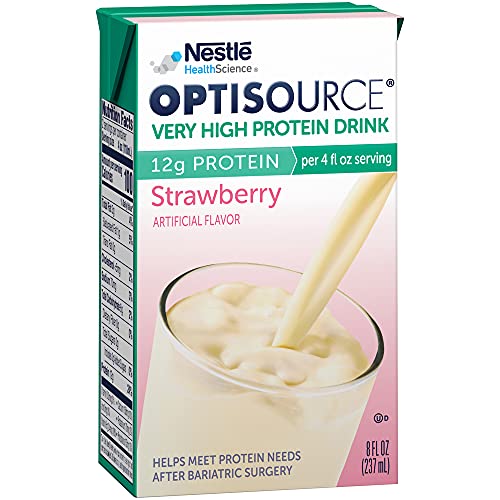 OPTISOURCE Very High Protein Drink Strawberry 8 fl oz Box 27 Pack