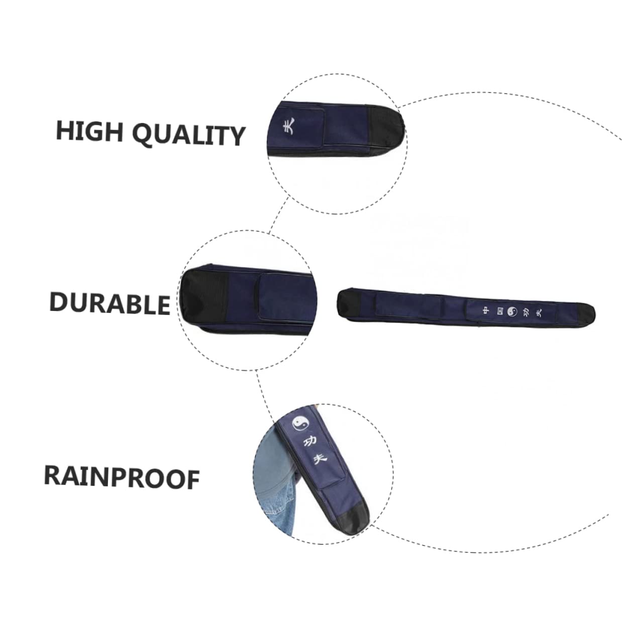 Abaodam 1pc Sword Protective Cover Thickened Canvas Bag Durable Rainproof Sword Storage for Martial Arts Lightweight Breathable Design Blue Color