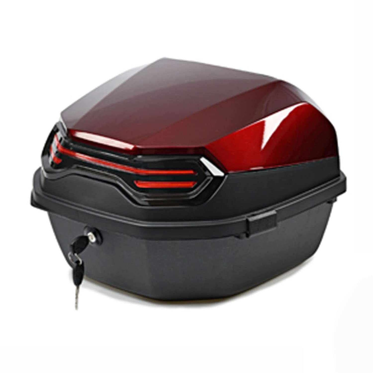 Wycieczka motocyklowa skrzynka ogonowa bagaż bagażnika z mocowaniem oparcia do kasku Top Box Case 45L pojemność/czerwony Decoration
